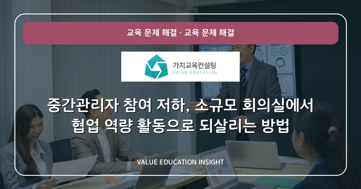 중간관리자 참여 저하, 소규모 회의실에서 협업 역량 활동으로 되살리는 방법